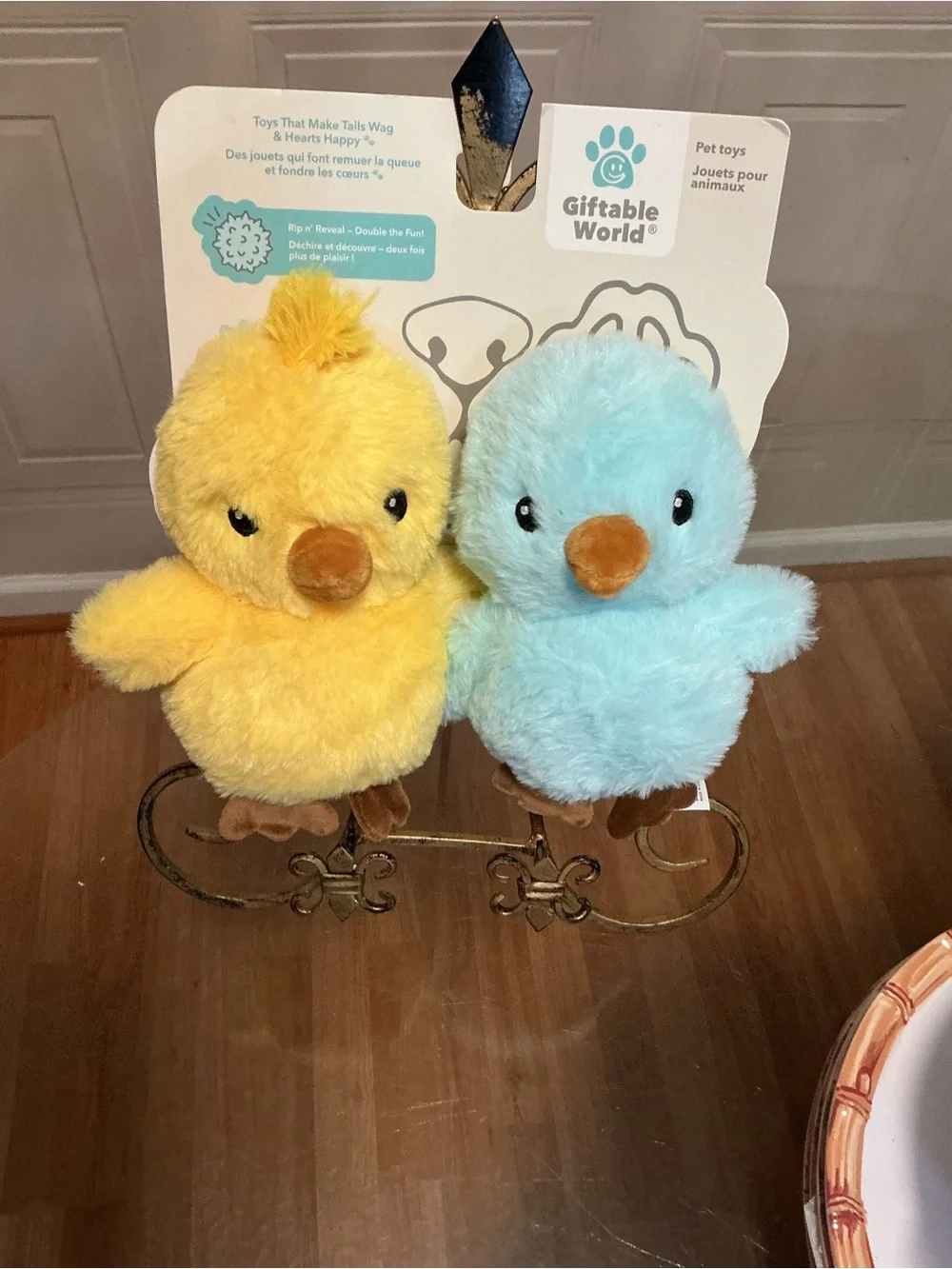 Giftable World  Set Of Animal Ball Chicken &  Pig 7” Dog Toy With Squeaker .